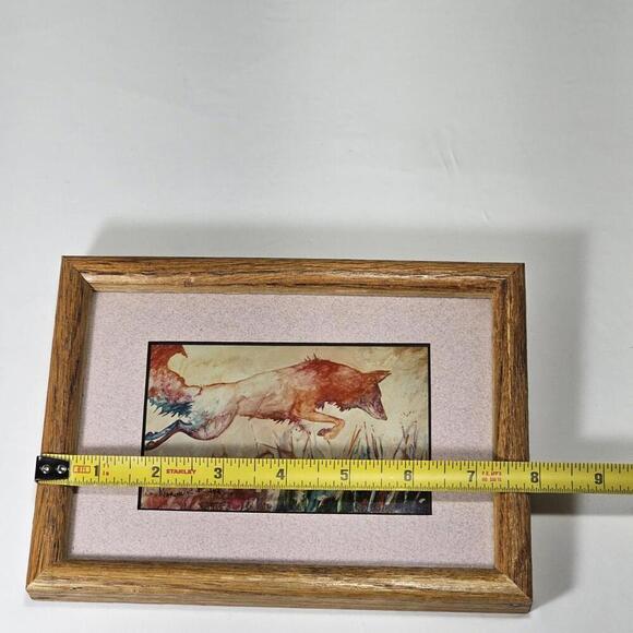 Vintage S. Gretchen Norwalk Art Print Fox In Matted & Framed Hand Signed - Picture 6 of 9